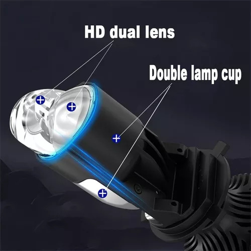 Kit Focos Led Proyector Csp H4 Doble Lupa Alta Y Baja Canbus