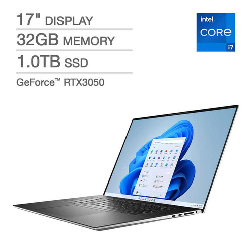 Imagen 1 de 3 de Laptop Dell Xps 17 Intel Core I7 11800h 1tb Ssd 32gb 11 Gen