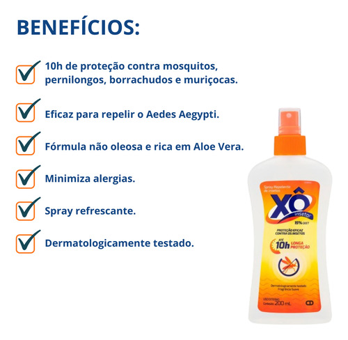 Repelente Xô Inseto Cimed 200ml - Kit C/ 03 Un Contra Dengue
