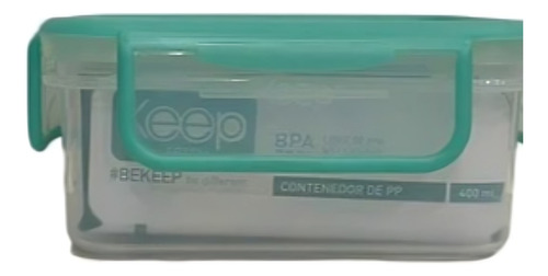 Hermetico Pp 400ml Rectangular Color Verde