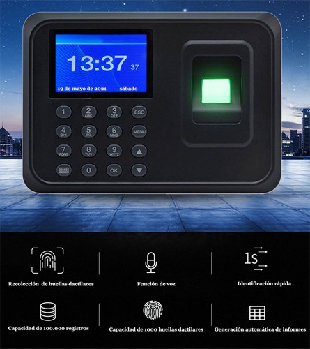 . Digital Fingerprint Time Clock Biometric Usb Memory