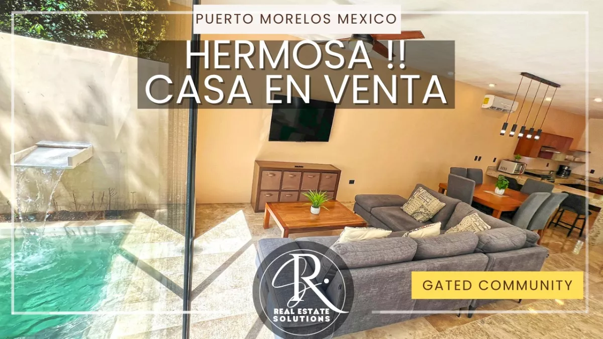 Remate ! Casa Puerto Morelos Residencial Privado Equipada Y Amueblada