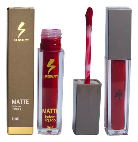  Batom Liquido Matte Cor Ruby - Lp Beauty Acabamento Mate Cor Vermelho