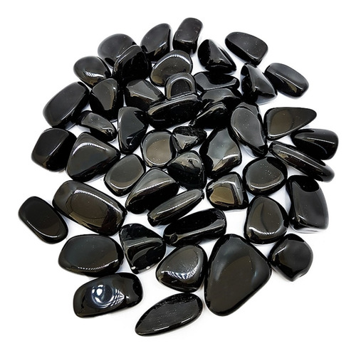 Piedra Obsidiana Rolada X 10 Unidades - Pacha Kuyuy