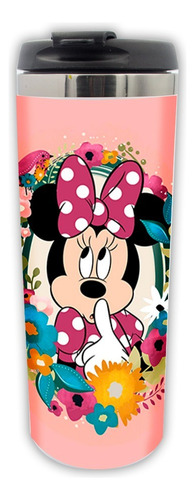 Termo De Minnie Mouse Flores