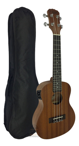 Ukulele Concert Eletrico Sapele Malibu 23 Capa Corda Aquila