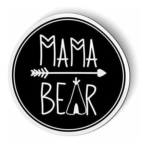 Gt Graphics Express Mama Bear Camping Negro - Imán De 5.5  P