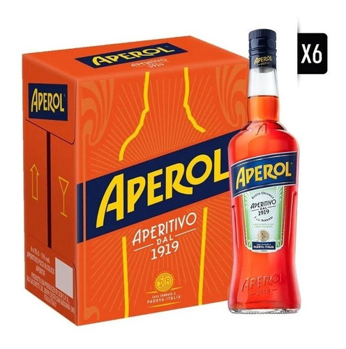 Aperitivo Aperol De 750 Ml Por Caja De 6 Unidades