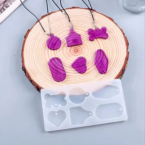 Molde De Silicone Formato Bijuterias E Chaveiros Para Resina