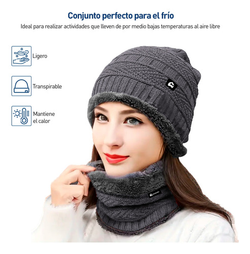 10 Gorros Bufandas Conjuntos Para Frio Invierno Unisex