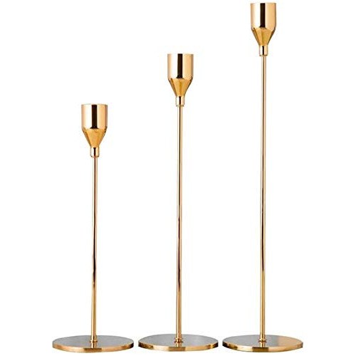 Lxtaoler Portavela Para Conica Juego 3 Candelabro Metal Boda