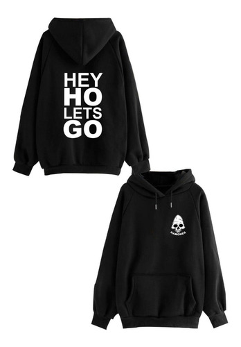 Buzo Hey Ho Lets Go Ramones Logo Algodon Frisa Unisex