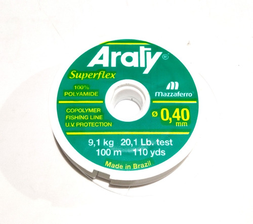 Nylon Araty Superflex 0,40 X 300 Metros Baja Memoria 9 Kg 