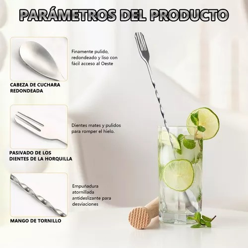 4 Pzs Cucharas Agitadores Mezcladora Acero Inoxidable