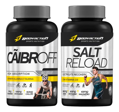 Cãibroff Anti Cãibras + Salt Reload Cápsulas Sal Bodyaction