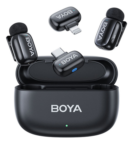 Microfone Sem Fio Boya Mini-12 Lapela Android/ios Preto