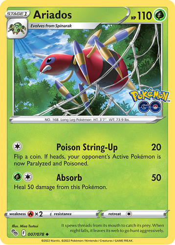 Ariados 7/78 Cartas Pokemon Pokémon Go Sword & Shield