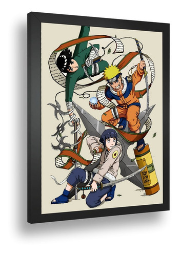 Quadro Decorativo Poste Naruto Classico Hinata Rock Lee