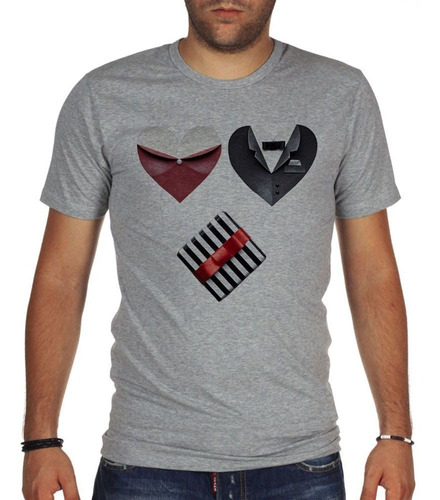 Remera De Hombre Heart Boda Origami Corazon Art