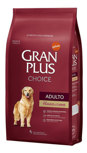 Ração Guabi Granplus Choice Frango E Carne Cães Adultos 15kg