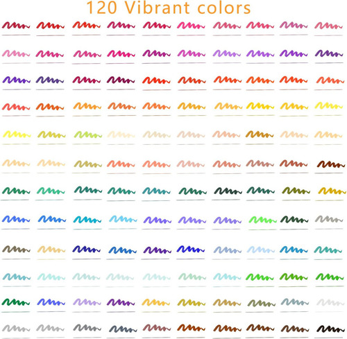 Marcadores Artecho Pa Tip, 120 Colores, Rotuladores Dobles