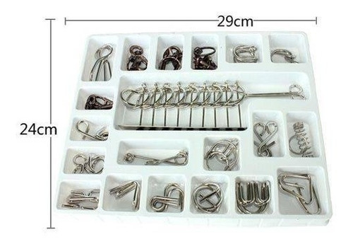 Kit Vinte 20 Desafios Quebra Cabeça 3d Puzzle Metal Aço