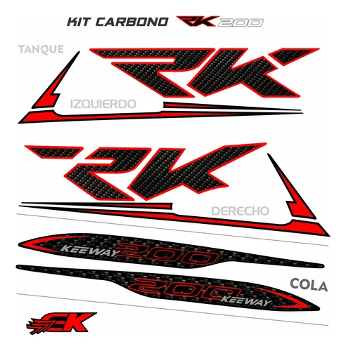 Calcomanias Rk 200 Fibra Carbono