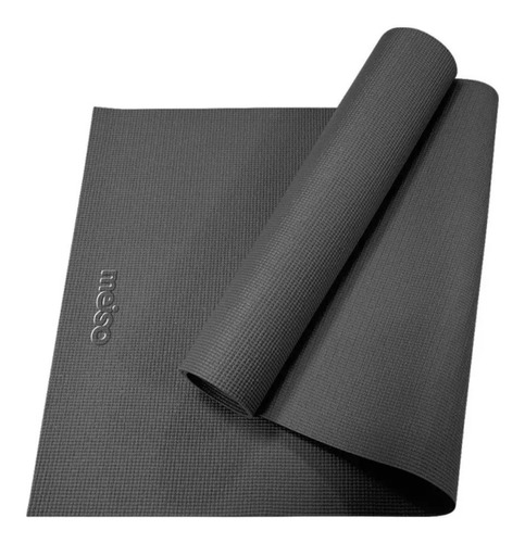 Colchoneta Mat Yoga 6mm Antideslizante Enrollable Negro