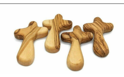 Imagen 3 de 8 de Cruz Madera De Olivo De Tierra Santa Hecha A Mano En Belén