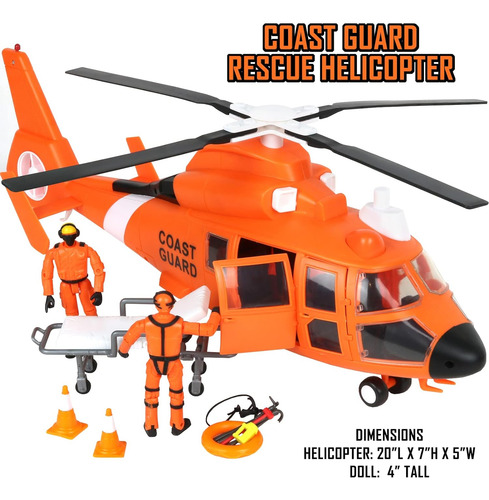 Haga Clic En N Play Toy Helicopter Set, Coast Guard Rescue H