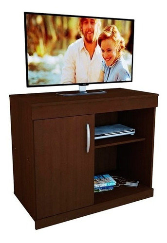 Mueble Mesa Tv Lcd Led Reforzada Con Puerta Estante Y Ruedas