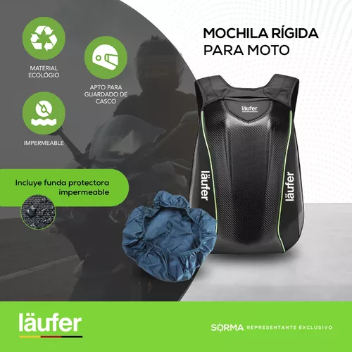 Mochila Porta Casco Moto Rigida Ampliable Laufer