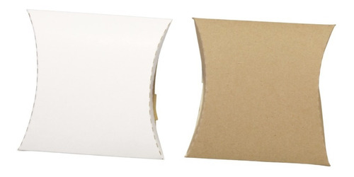50 Cajitas Almohada 13x13.5x3 Armables Cartón Caple Regalos Blanco