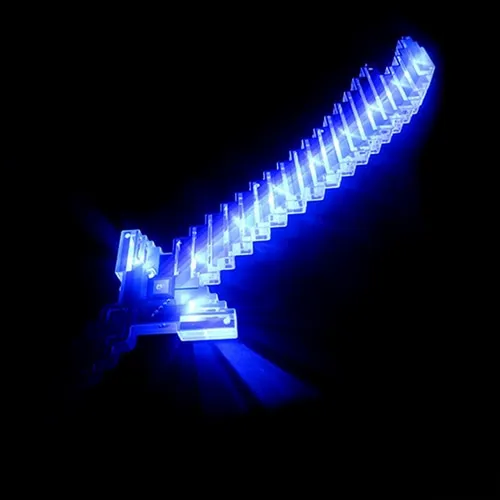 Juguete Espada Minecraft Niños Led Sonido Disfraz + Baterias Color Azul