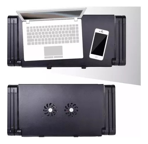 Mesa Cooler Graduable T8 Laptop Plegable Doble Ventilador