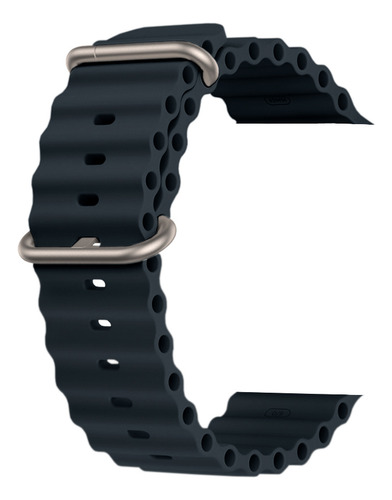 Pulseira Silicone Ondas Compatível Com Series 7 8 Se Ultra Cor Azul Cobalto