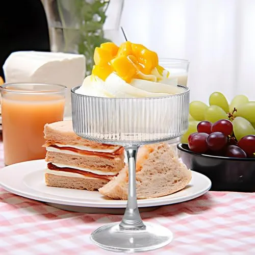 Set De 6 Copas Vintage Ribeteadas 11oz Para Cócteles Y Vino