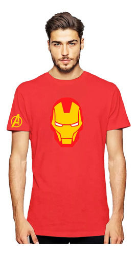 Polera Iron Man Insignia Manga Avengers Hombre/niño