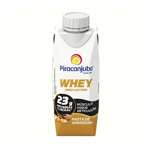 Bebida Láctea UHT Pasta de Amendoim Zero Lactose Piracanjuba Whey Caixa 250ml