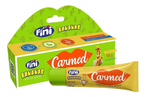 Carmed Fini Bananas Hidratante Labialincolor Efeito Gloss Bisnaga 10g 