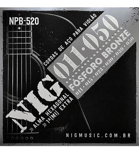 Cuerdas Nig Strings 011 para guitarra y acero fosforado