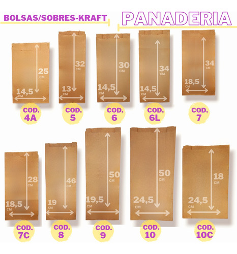 Bolsa Papel Kraft Panadería N° 00 X100