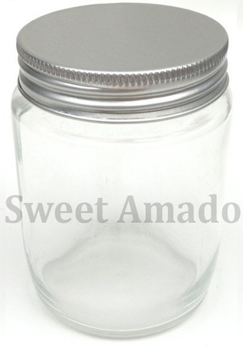15 Potes Bolo Redondo De Vidro Tampa De Alumínio 200ml
