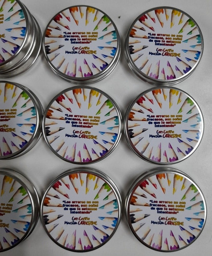 Imagen 5 de 10 de 30 Latitas Personalizadas C/sticker Superior 5.5 Cm X 1.5 Cm