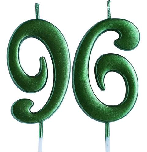 Vela Verde Del Cumpleaños 96, Número 96 Años De Edad Velas D
