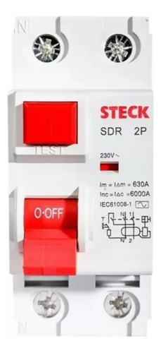 Interruptor Disyuntor Diferencial Din-rail Steck 2p 80a 230v