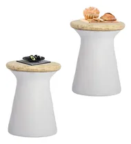 Comprar Juego De 2 Mesas Auxiliares De Hormigón Hol-h9001036 Hompus