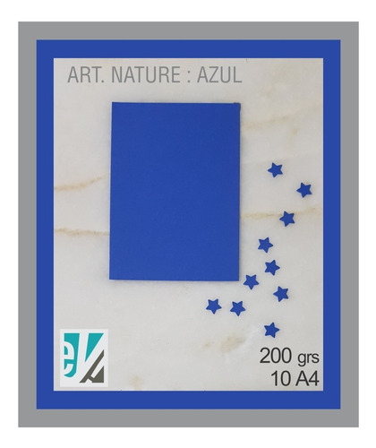 Art Nature : Pack X 10 Hojas A4 De 200 Gr: Color Azul