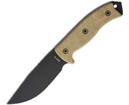 Cuchillo Ontario Knife Company Borde Liso Negro + Funda