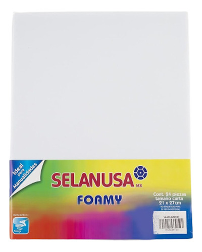 Foamy Tamaño Carta Liso 24 Pzas Manualidad Selanusa Color Blanco